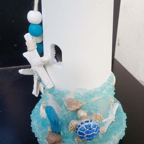 Decorative lighthouse with light 32cm new