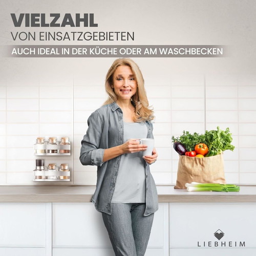 Liebesheim self-adhesive shower shelf 22 x 9 cm, matte silver