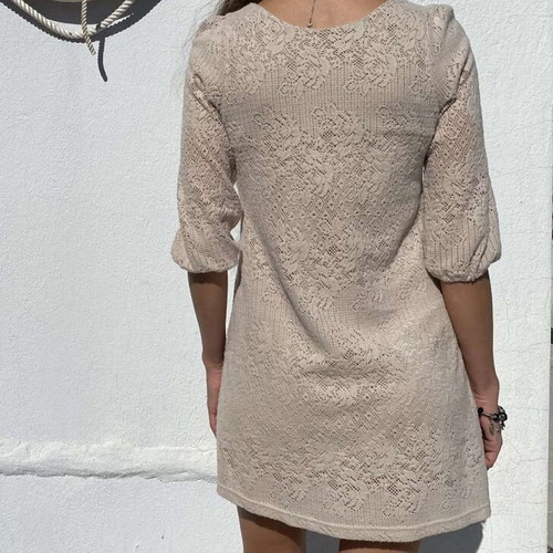 Wool dress like new, size S, beige