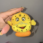 Yellow plush keychain