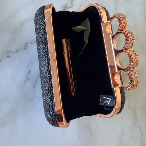 Women's black handheld bag like new, size 16x12 cm