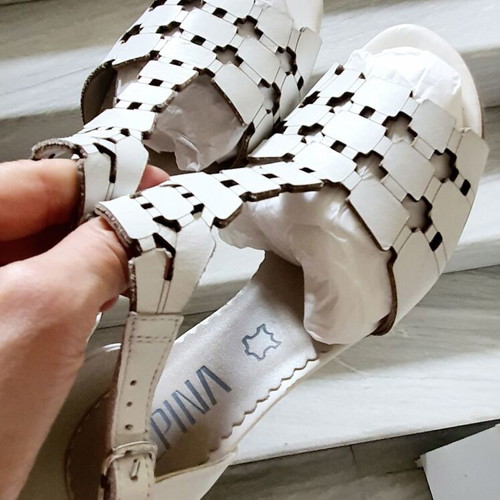 Alpina anatomical sandals white, genuine leather, size 37, new