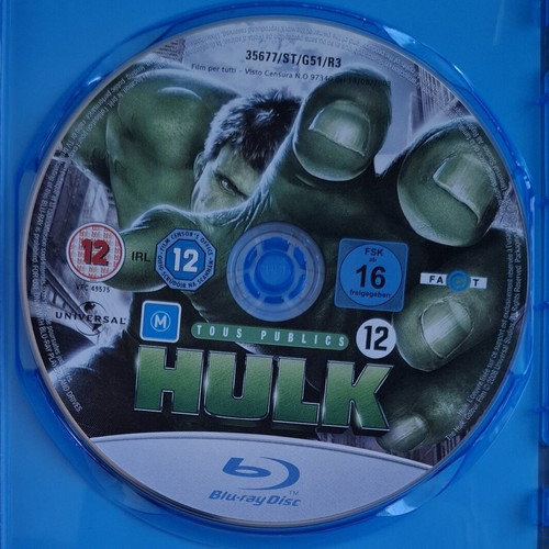 Hulk Blu-ray movie, action adventure fantasy, region free