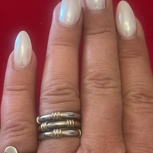 Silver-gold ring 925 585 used, size 54