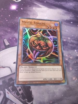 Mystic Tomato Yu-Gi-Oh card super rare, like new