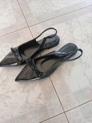 Women's slingback ballerinas black size 37.5 like new