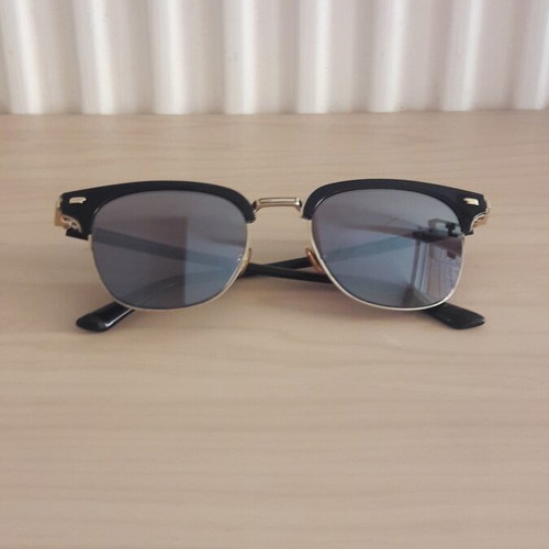 Bolon 6027 D11 Clubmaster sunglasses, black and gold
