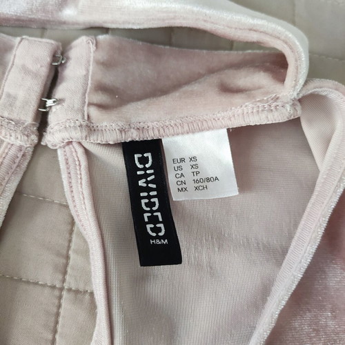 H&M velvet blouse, pink, XS