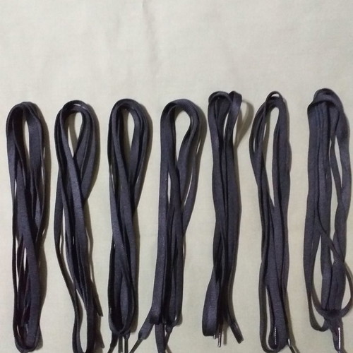 Black flat shoelaces new, pack of 7 pairs, 90 cm length
