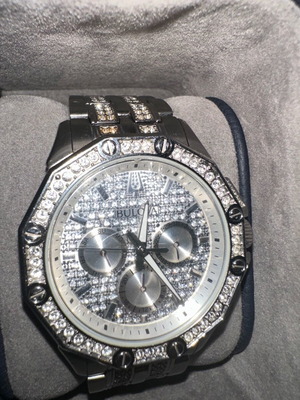 Ρολόι Bulova Crystal Swarovski 41,5mm σαν καινούργιο, unisex, ασημί