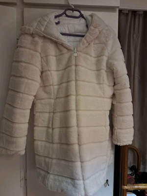 Reversible fur jacket like new, white, size M