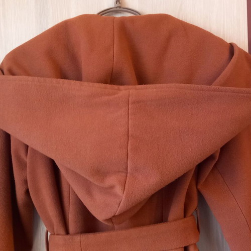Lynne coat medium used, brown with large hood