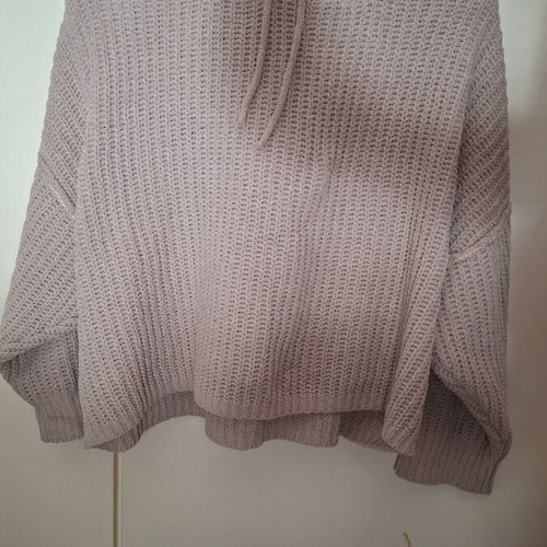 Knitted hoodie sweater used, beige, size S
