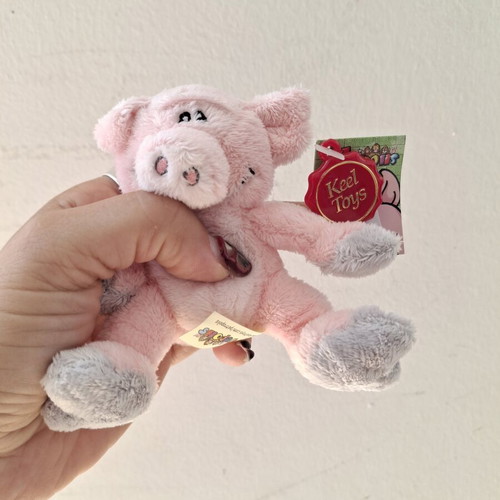 Keel Toys vintage piggy keyring plush toy