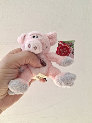 Keel Toys vintage piggy keyring plush toy