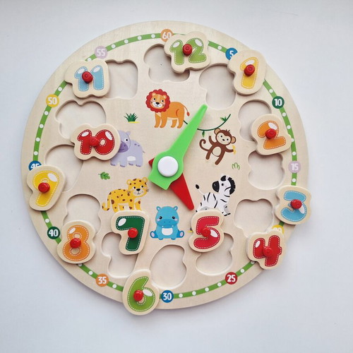 Wooden Playtive Educational Clock Puzzle like new