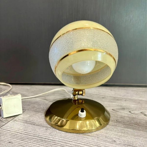 Λάμπα σατινέ γυάλινη mid century eye ball μεταχειρισμένη