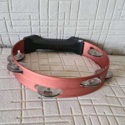 Aluminum Tambourine with Plastic Handle like new, 20 cm diameter