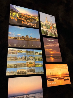 Set of 7 collectible postcards Hungary - Budapest and Lake Balaton like new
