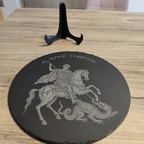 Laser Engraved Saint George Slate Plaque new