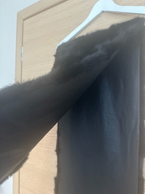 Ετόλ double face μεταχειρισμένο, γούνα και δέρμα νάπα μαύρο