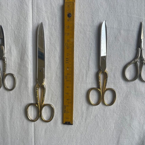 Zwilling J. A. Henckels antique scissors set of 4 in leather case used