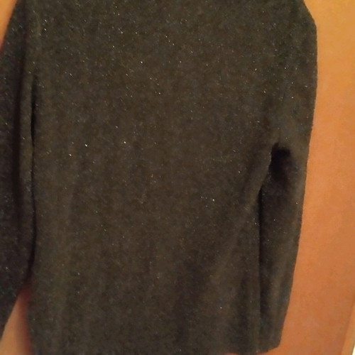 Thin black blouse with silver decorative buttons medium like new, semi-transparent