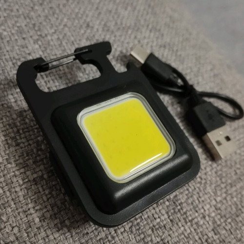 Mini LED Keychain with Three Flashlight Modes, Rechargeable, Magnet, and Opener