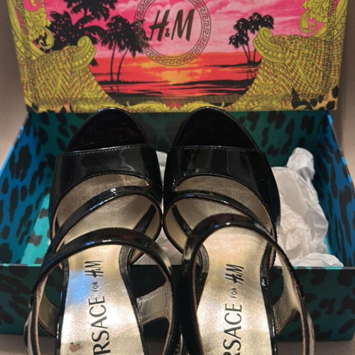 Versace for H&M black sandals size 36 like new leather