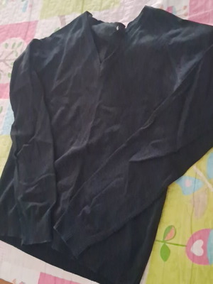 Black Long-Sleeve Blouse used, soft fabric
