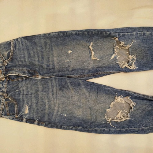 Mom Jeans Bershka vintage distressed, like new, blue