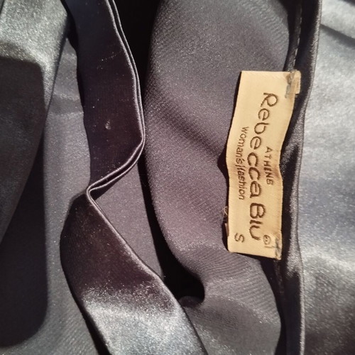 Rebecca Blu satin dress like new, size S, blue