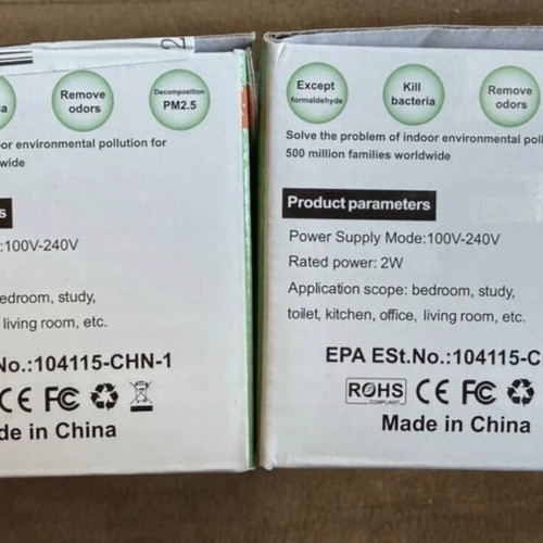Portable Air Purifiers Ionizers pack of 2 new, plug-in