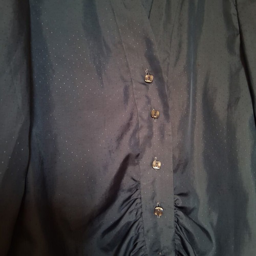 80s Style Navy Blue Shirt with Shoulder Pads used
