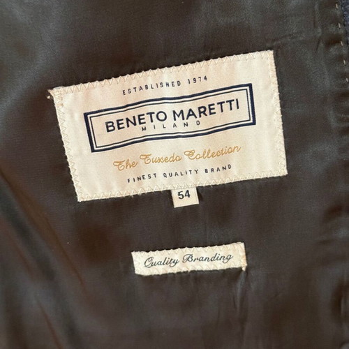 Beneto Maretti Australian Wool Super 130s Suit used, size 54, blue