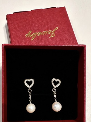 Baroque Pearl Heart Earrings 14K Gold Filled, new, hypoallergenic