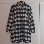Shacket shirt-jacket plaid white, black, grey size S like new