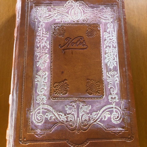 Leather notebook album collectible unused, A4 size, with bookmark