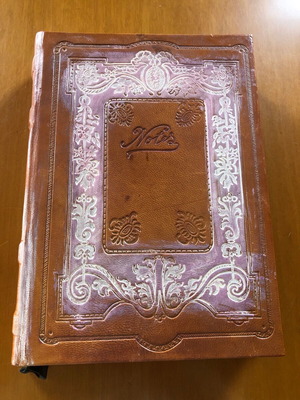 Leather notebook album collectible unused, A4 size, with bookmark