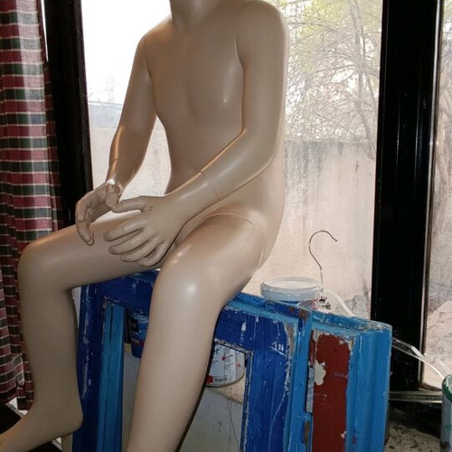 Child doll with sitting pose like new, height 90cm