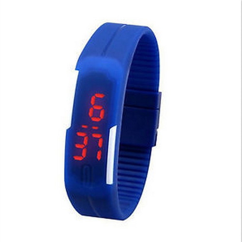 Digital sports watch new with LED and silicone rubber band