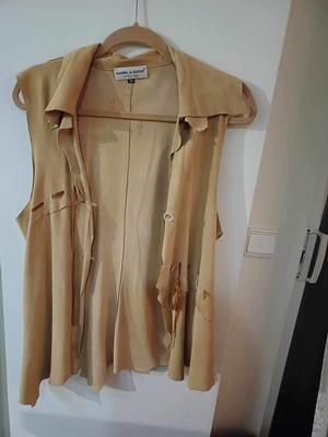 Suede vest and skirt set soft without lining