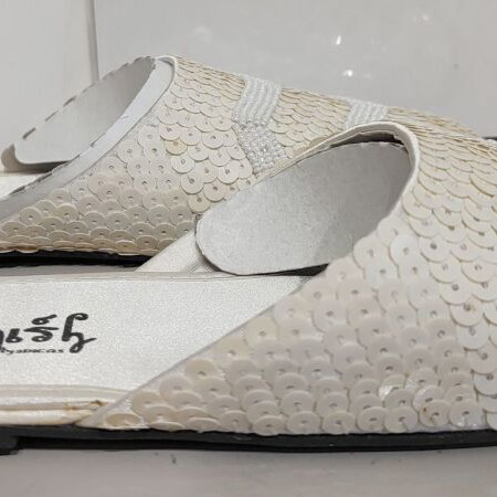 Bridal satin slippers new with beads and sequins size 39 white