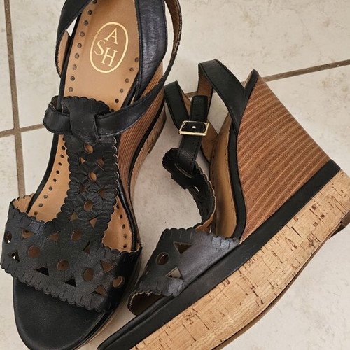 Ash platform sandals used, size 40, black