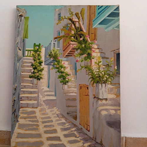 Oil painting canvas used, Manos Markantonakis, 50x70