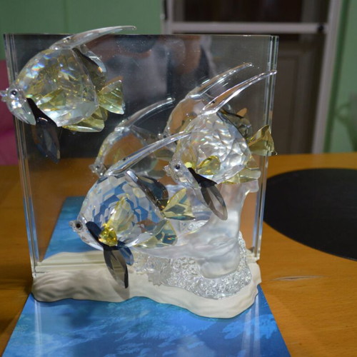 Swarovski Wonders of the Sea Community crystal with three tropical fish