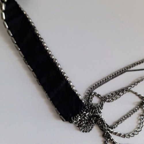 Diesel necklace 89 cm like new, black and silver
