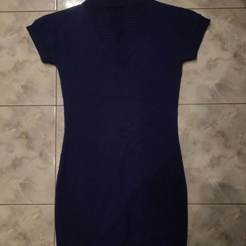 Knitted dress dark blue like new, size L