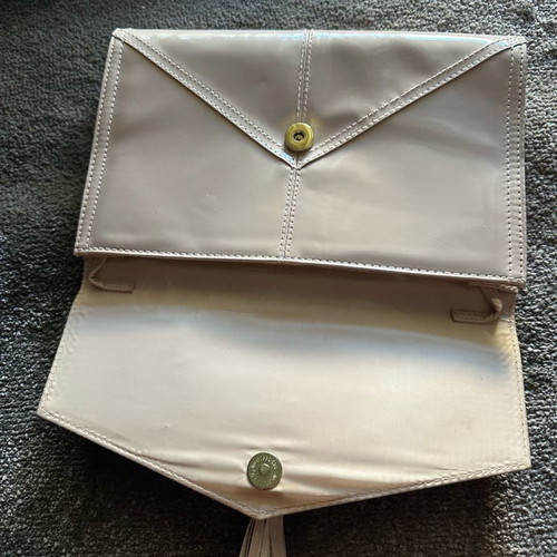 Pink plush envelope bag used, crossbody
