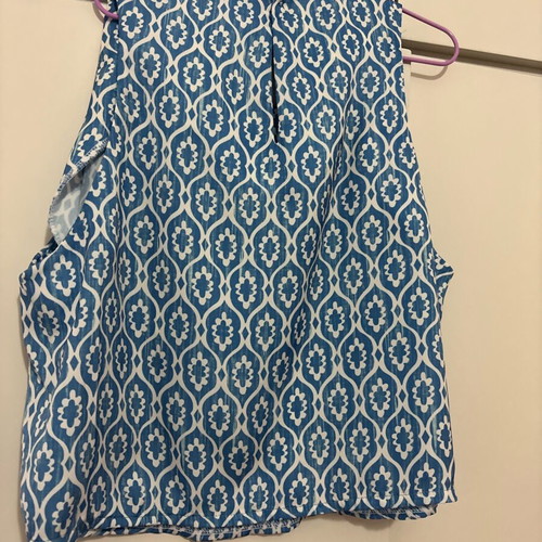Crop top New Age new, satin texture, blue, size S